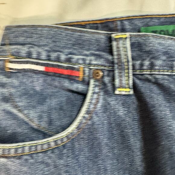 Vintage Y2K Tommy Hilfiger Jeans Mens 32x32 Stretch Denim Straight Leg Loose - Picture 2 of 8